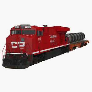 Train Loaded with Steel Rolls 3D model