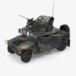 3D model Humvee M1151 Enhanced Armament Carrier Rigged Camo