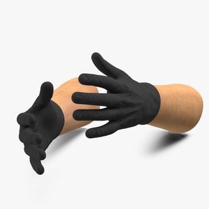 3D Gloved Hands Medical Black