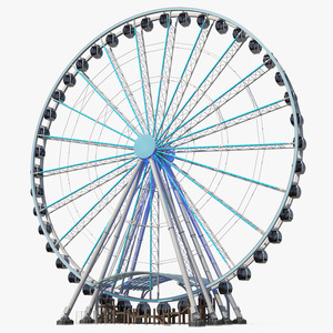 3D model Seattle Great Ferris Wheel at Night