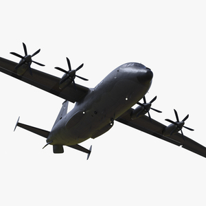 Military Turboprop Transport Aircraft Rigged 3D model