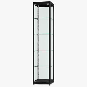 3D Glass Display Case Narrow Black