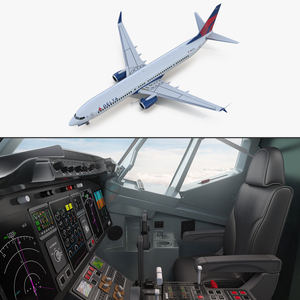 3D Boeing 737 900 with Interior and Cockpit Delta Air Lines