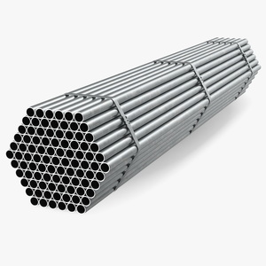 Thin Steel Pipes Bundle 2 Meters 3D