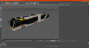 3D Electric Hybrid Trolleybus