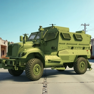 Armored Fighting Vehicle Green Rigged 3D