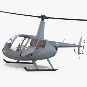 3D Light Helicopter Robinson R44 Rigged 3 model