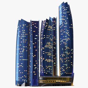 Etihad Towers Light 3D model