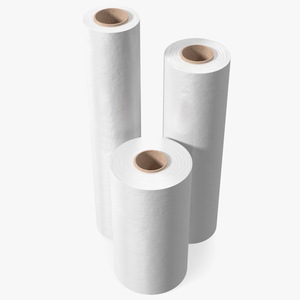 3D Roll of Wrapping Stretch Film 3 Pieces model