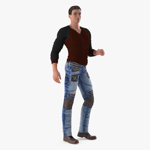 Man in City Style Clothes Standing Pose 3D model