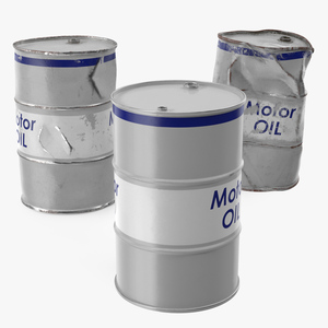 3D Motor Oil Barrels Set