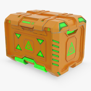 3D Sci-Fi Supply Crate Orange