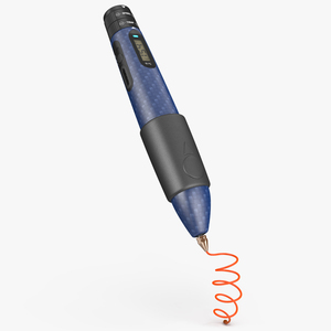 3D 3D Printing Pen Blue Extrudes Spiral