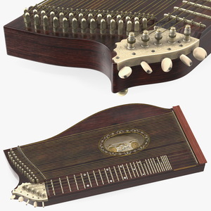 3D Vintage Franz Schwarzer Concert Zither model