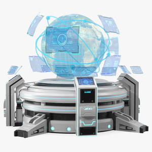 3D Futuristic Hologram Control Panel model