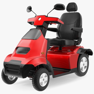 Red Electric Scooter S4 AFIKIM Rigged 3D