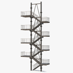 Modular Fire Escape 3D model