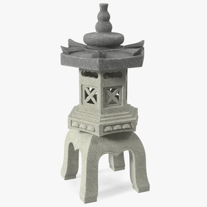 Asian Garden Statue Gray 3D model