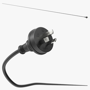 3D Type I Electric Plug Grounded Rigged