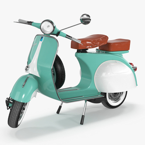 3D Vintage Scooter Vespa 125 Green Rigged model