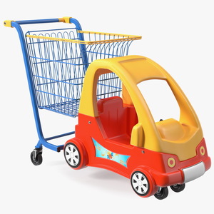 3D Supermarket Toy Car Shopping Trolley