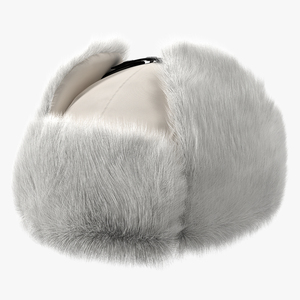 3D Trapper Winter Hat White Fur model