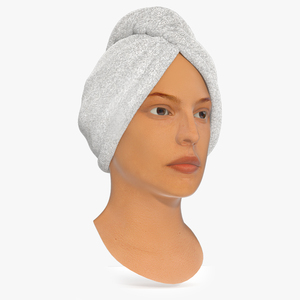 3D model Towel on the Head is White Fur