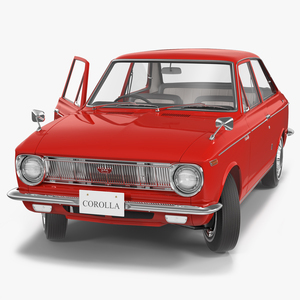 3D Toyota Corolla E10 1966 2-Door Sedan Red Rigged for Maya