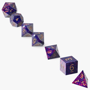 3D model Polyhedral DND Dice Set Space Color