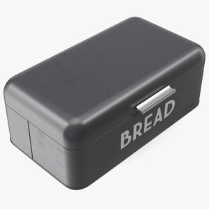 3D Metal Bread Bin Black