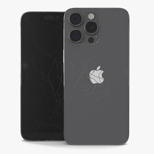 3D model Black Titanium IPhone 15 Pro Max Cracked