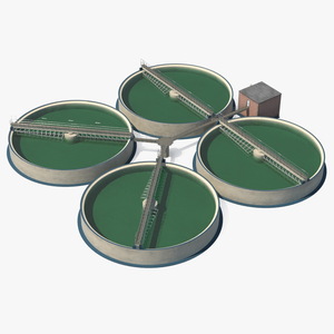 3D model Wastewater Circular Clarifiers