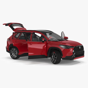 3D Toyota Corolla Cross 2023 Red Color Rigged for Maya