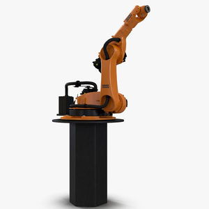 3D Industrial Robot Arm Kuka KR 60-4 on Stand Rigged for Cinema 4D model