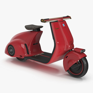 Concept Electric Scooter Vespa 98 Red 3D