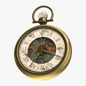 3D model Inlay Antique Pocket Watch Animated