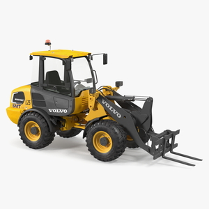 3D Volvo L25 Electric Loader with Pallet Fork Simple Interior model