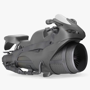 3D Futuristic Concept Motorcycle Gray Rigged