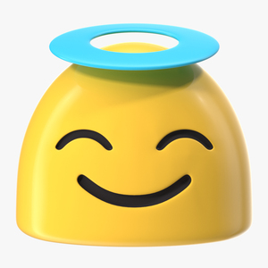 3D Halo Face Android Emoji model