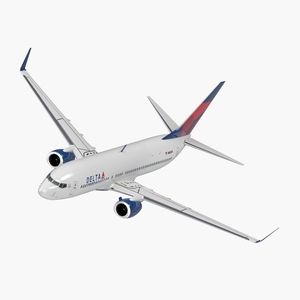 3D Boeing 737 800 with Interior Delta Air Lines Rigged