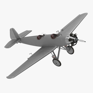 3D model Retro Airplane Rigged for Cinema 4D