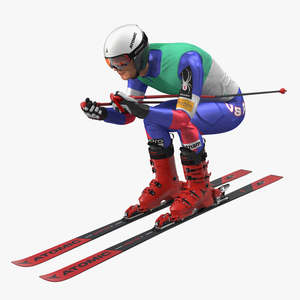 3D Skier Slide Down Pose