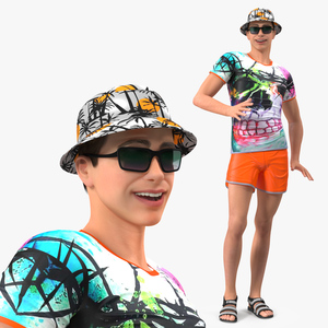 3D Teen Boy Swimwear Standing Pose