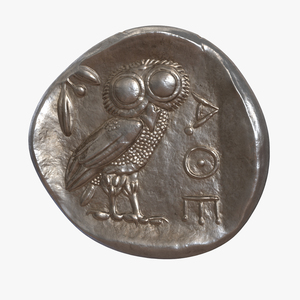 3D Tetradrachm Athens Ancient Coin