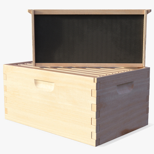 3D model Wooden Honey Bee Box