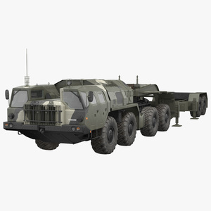 3D MAZ 74106 with Trailer Camouflage model