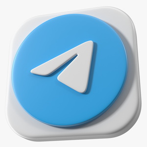 3D Telegram Icon model