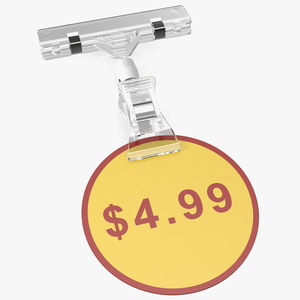 3D Plastic Price Tag Holder with Pin model