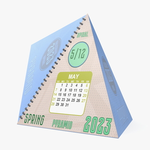 3D Pyramid Desk Calendar Mockup model