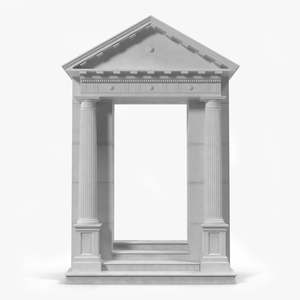 3D model Door With Pediment Greco Roman